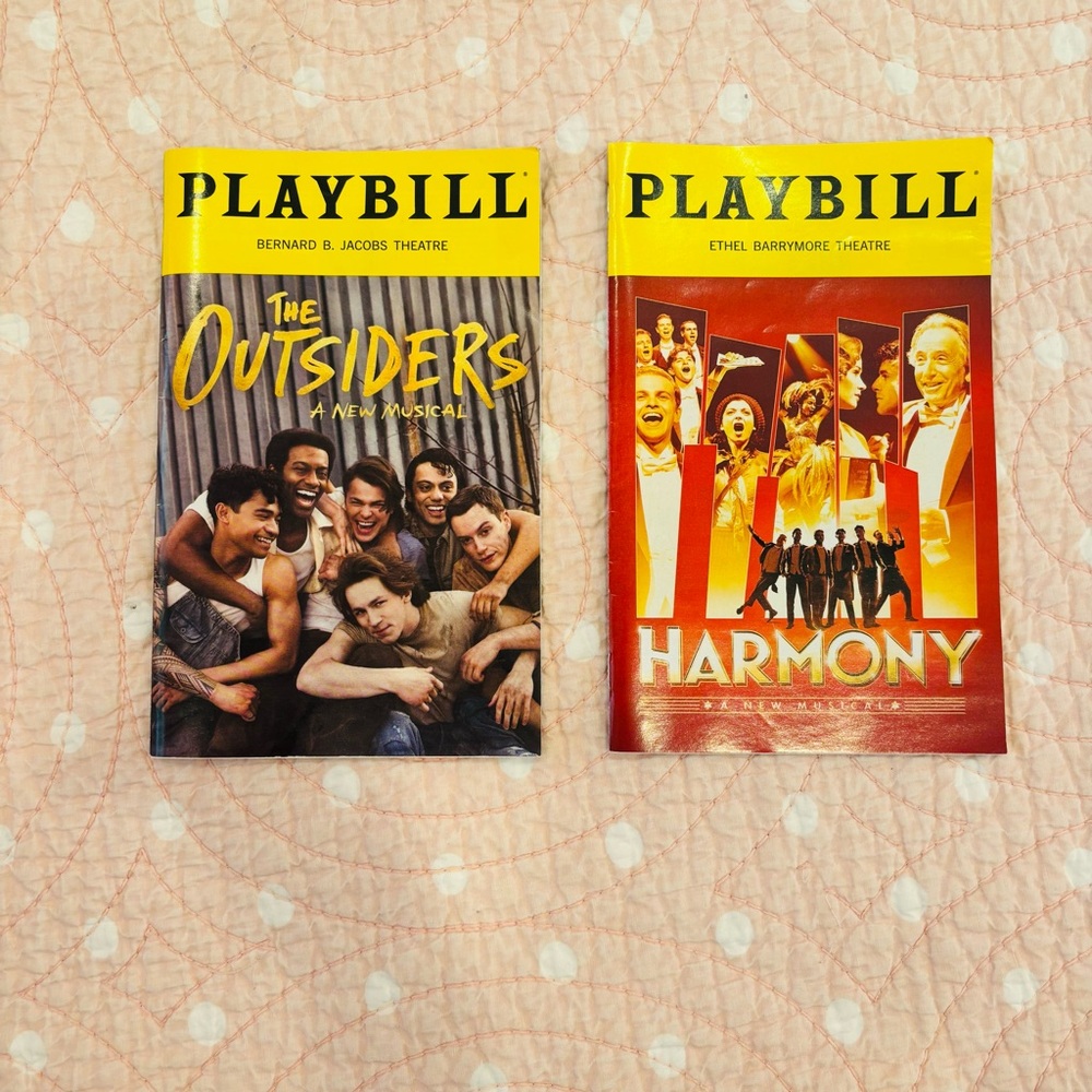 HTF Broadway Playbills Outsiders and Harmony